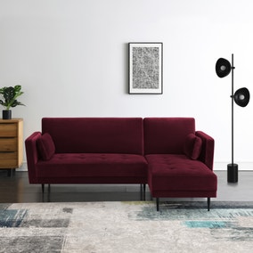 Selassi Velvet 3 Seater Corner Sofa Bed