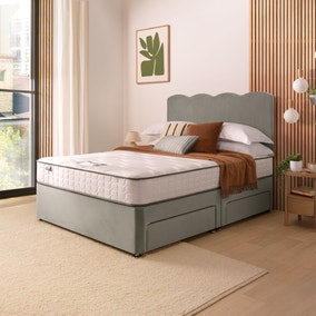 Silentnight Divan Bed With Wave Velvet Headboard