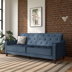 Vintage Velvet Tufted Double Futon