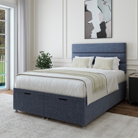 Woven Fabric End of Bed Ottoman Base